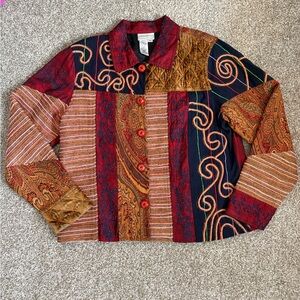 Adorable Vintage Multicolor Patterned Jacket